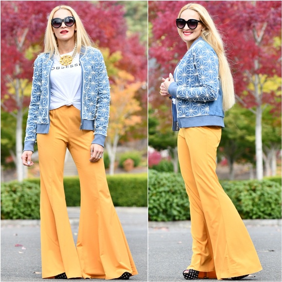 MODA ME COUTURE Pants - VIVI Mustard Bell Bottoms
